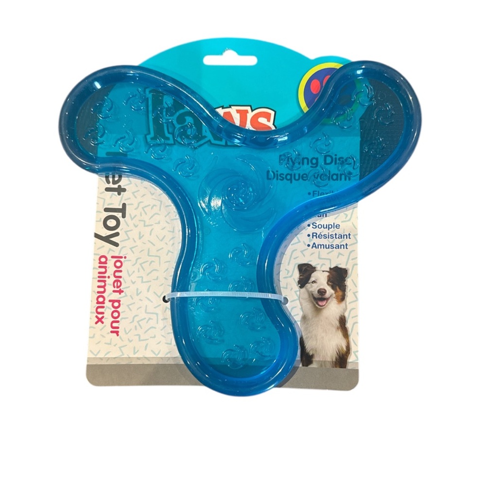 3 FOR $20 PAWS Blue Silicon Dogs Flying Disc Toy